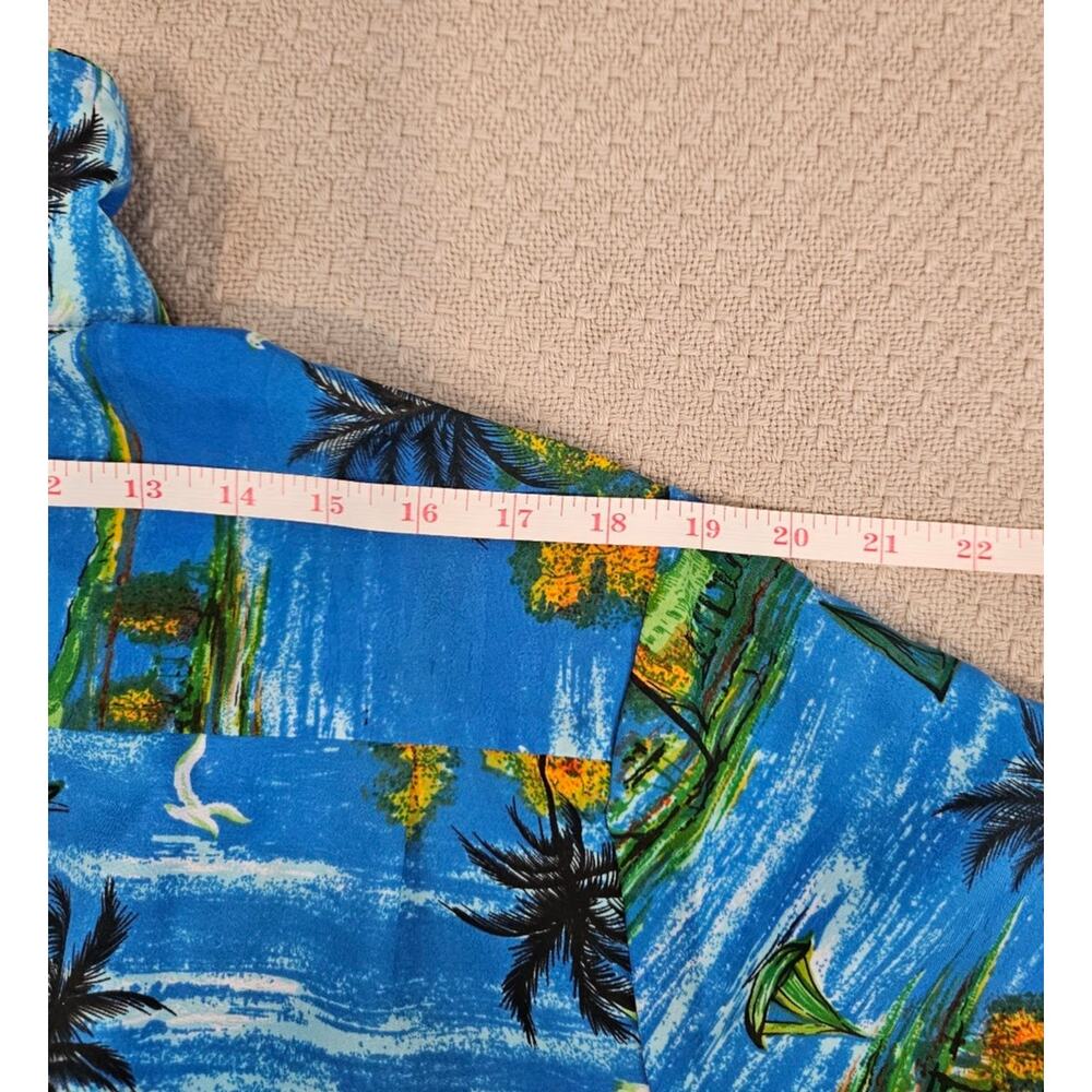 HAWAIIN LUAU | Shirt Short Sleeve Mens Resort Vacation Surfing Cabanacore VTG - Picture 11 of 12